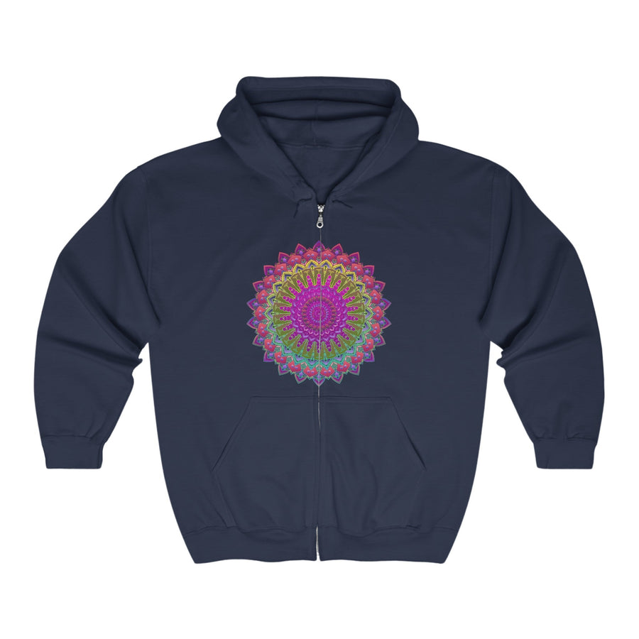 Vibrant Mandala Hoodie - Colorful Spiritual Art Hoodie - Blululi