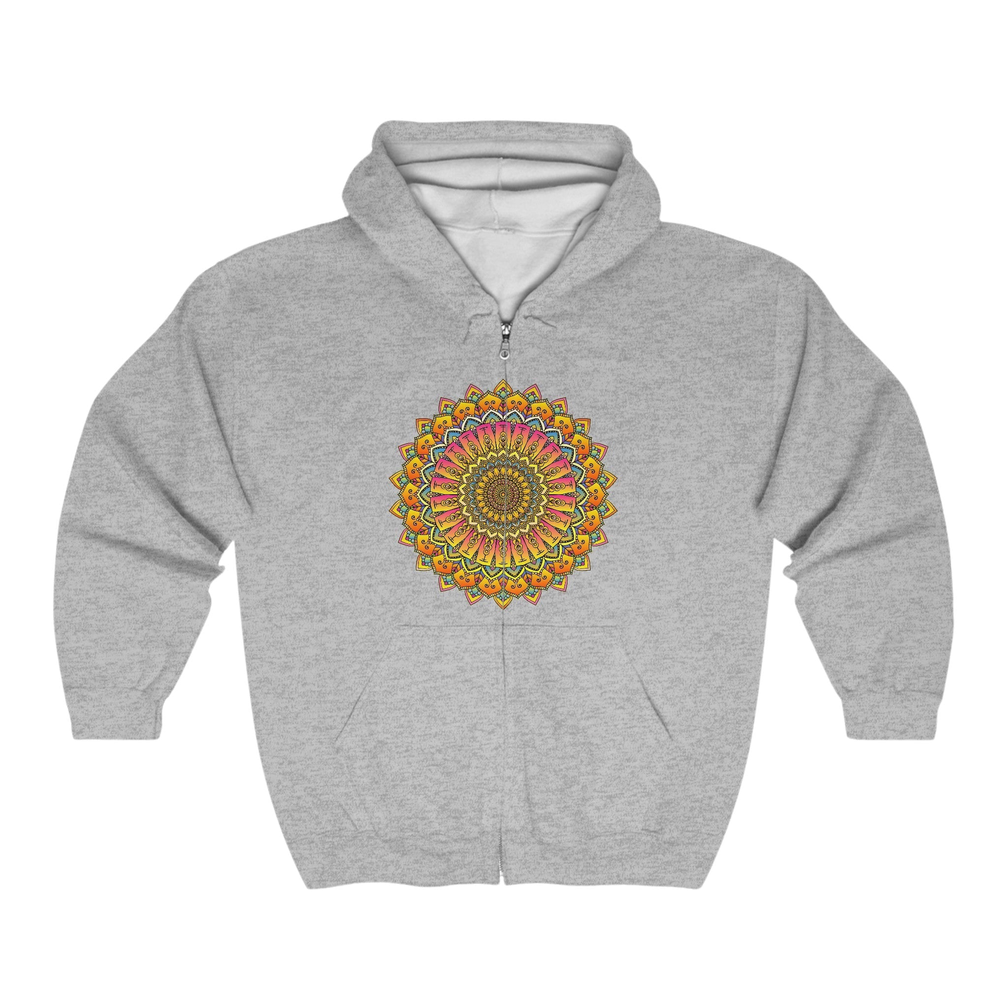 Vibrant Mandala Hoodie - Colorful Spiritual Art Hoodie - Blululi