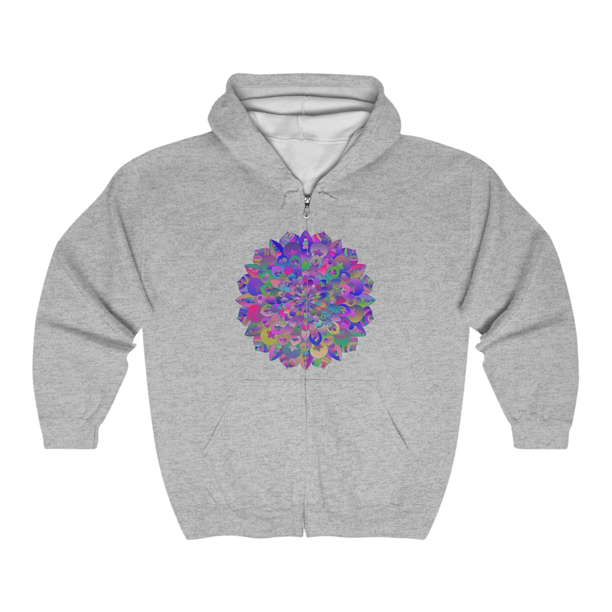 Vibrant Mandala Hoodie - Colorful Spiritual Design Hoodie - Blululi