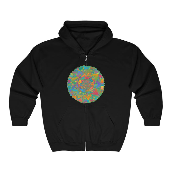 Vibrant Mandala Hoodie - Peace & Tranquility Hoodie - Blululi