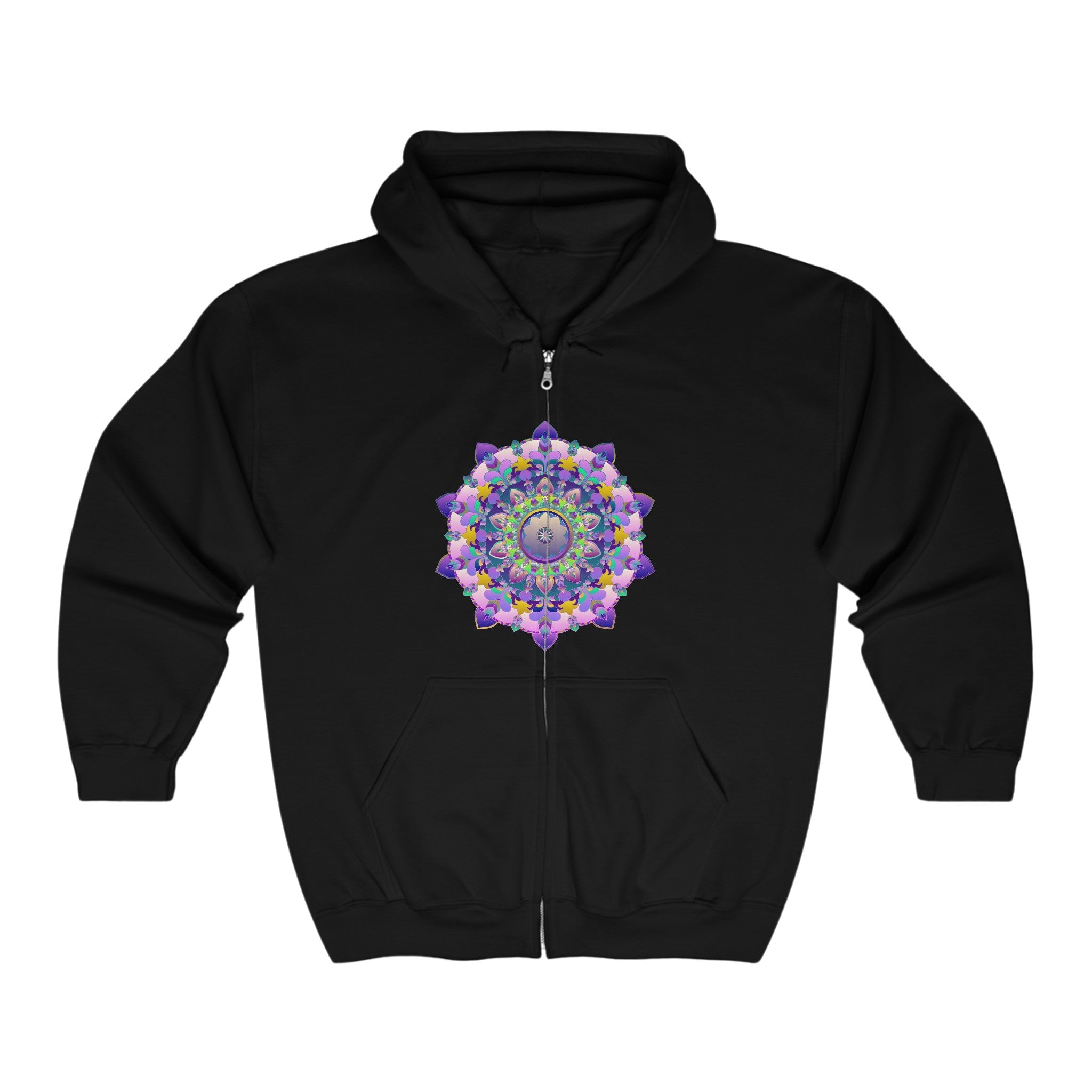 Vibrant Mandala Hoodie - Purple & Blue Hoodie - Blululi