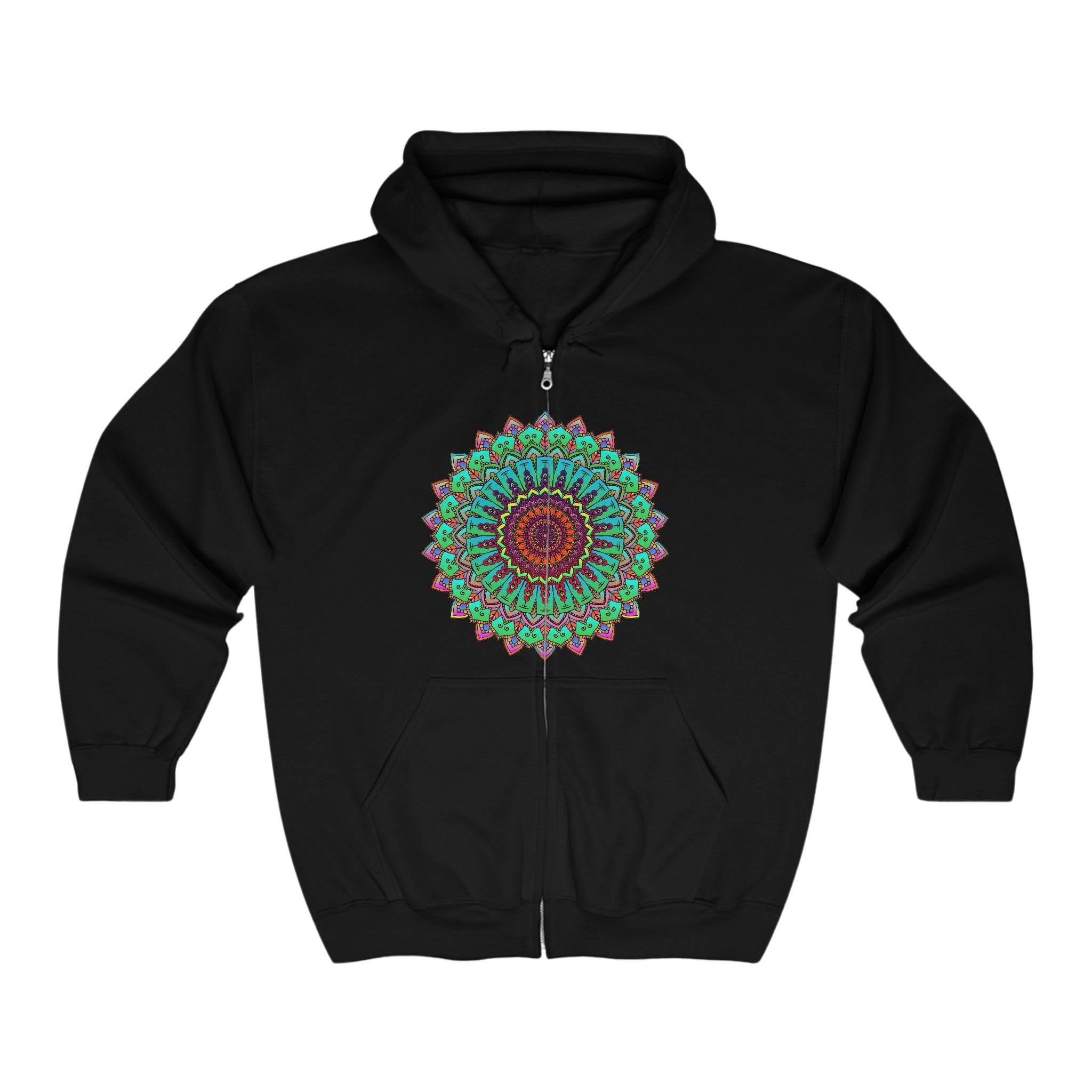 Vibrant Mandala Hoodie - Spiritual Harmony Hoodie - Blululi