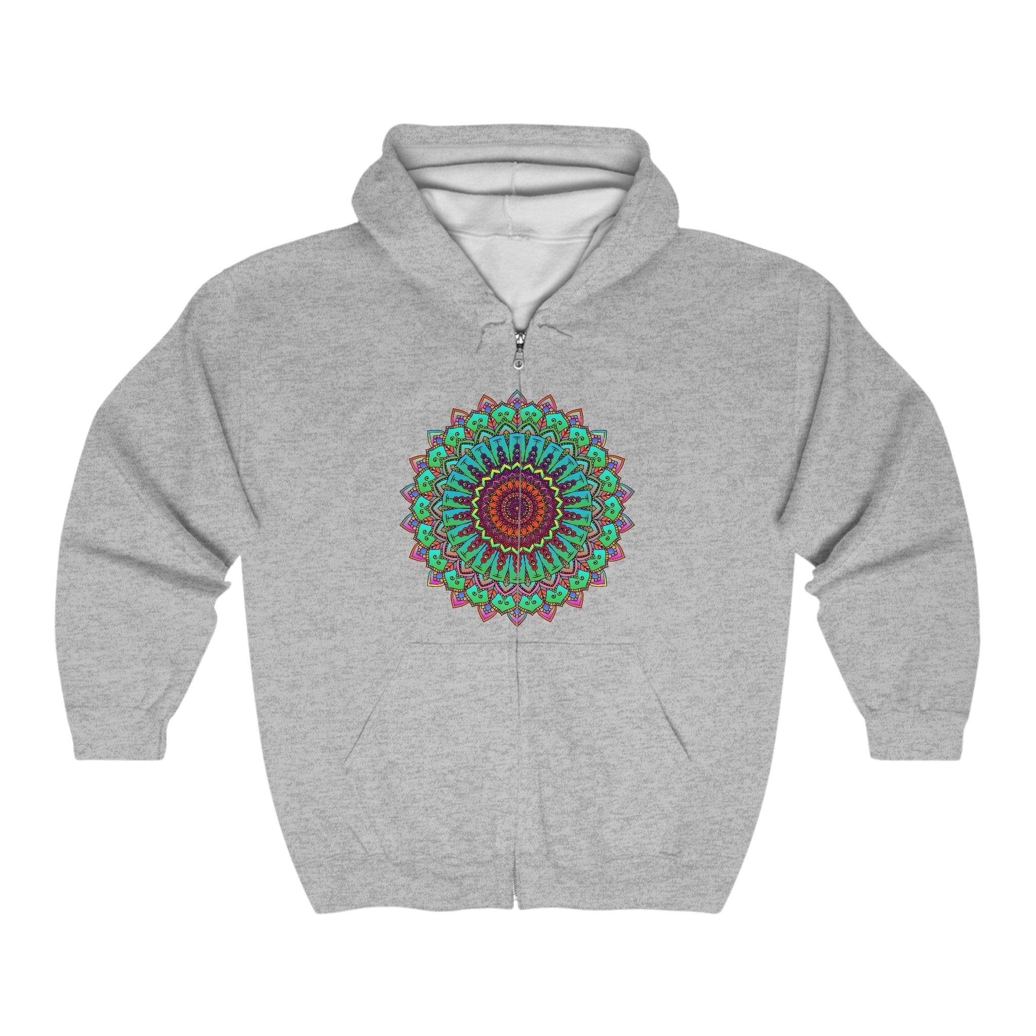 Vibrant Mandala Hoodie - Spiritual Harmony Hoodie - Blululi