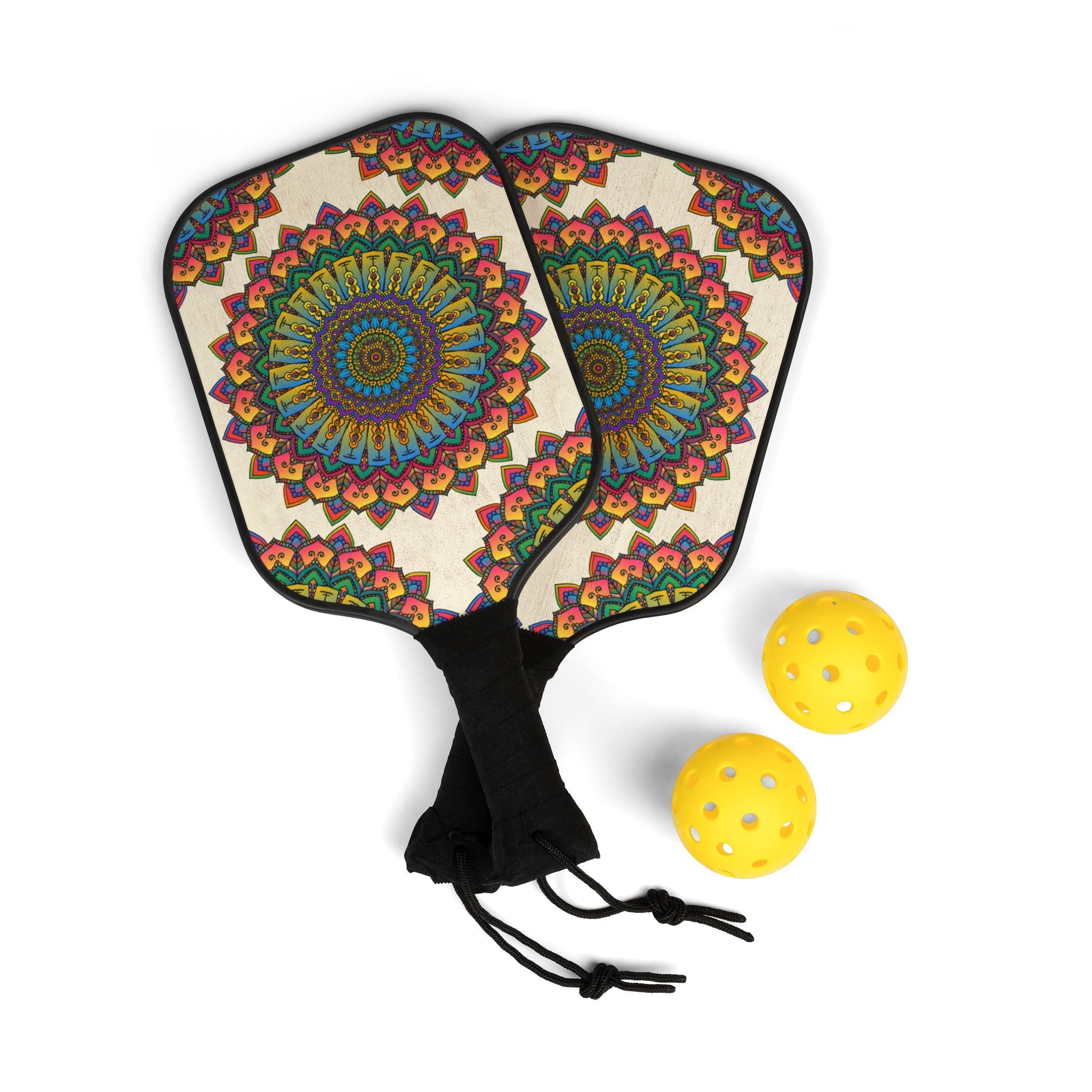 Vibrant Mandala Pickleball Kit Accessories - Blululi