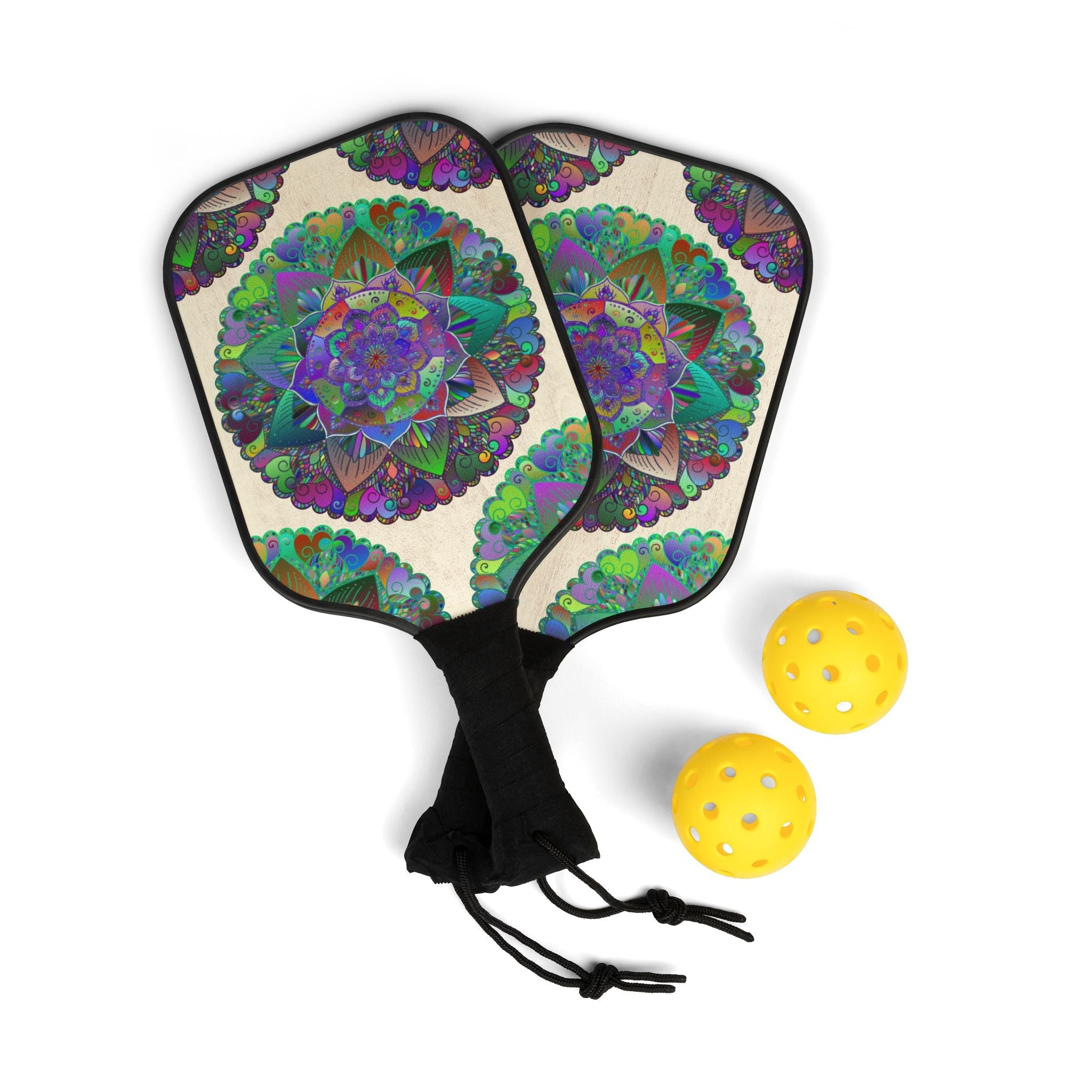 Vibrant Mandala Pickleball Kit Accessories - Blululi