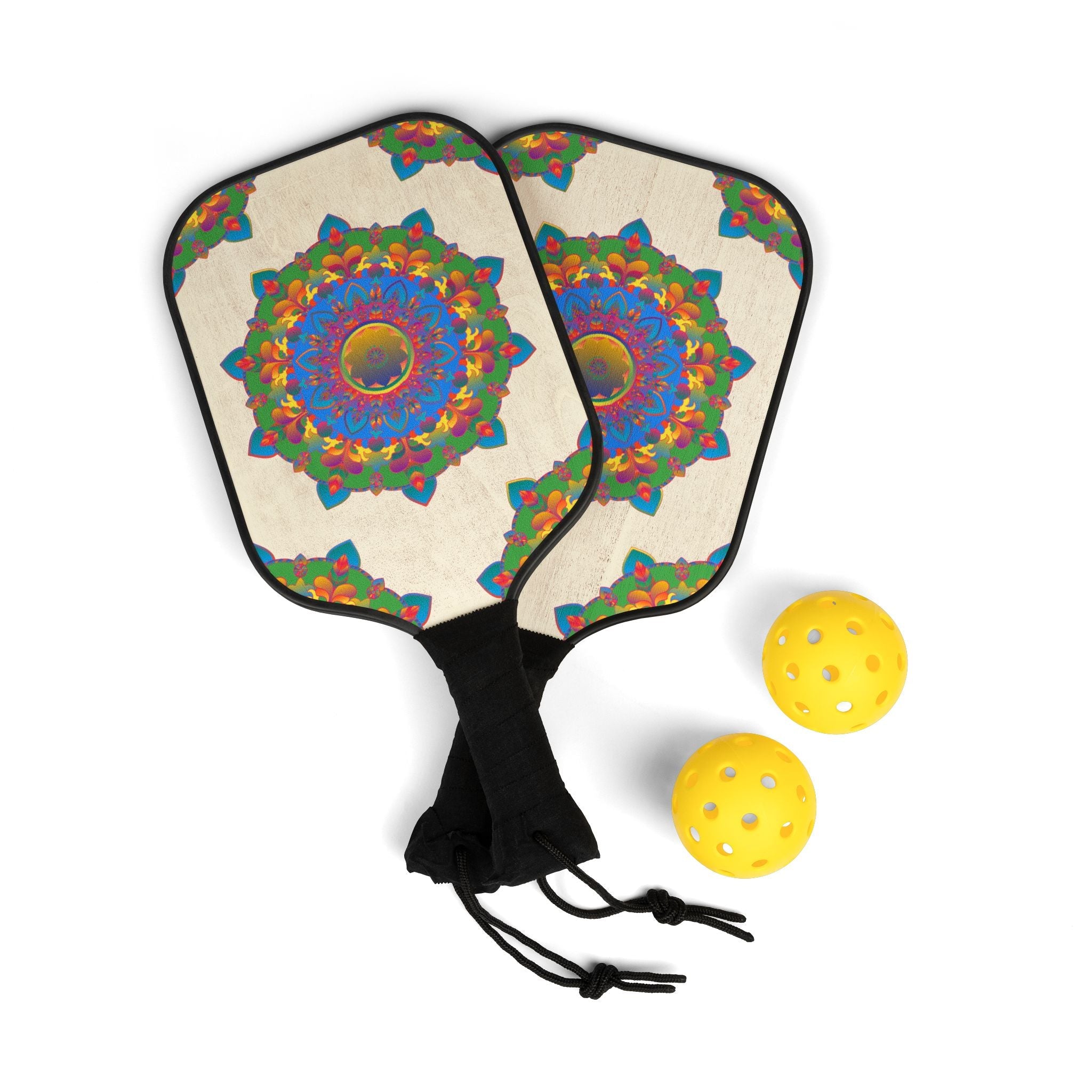 Vibrant Mandala Pickleball Kit Accessories - Blululi