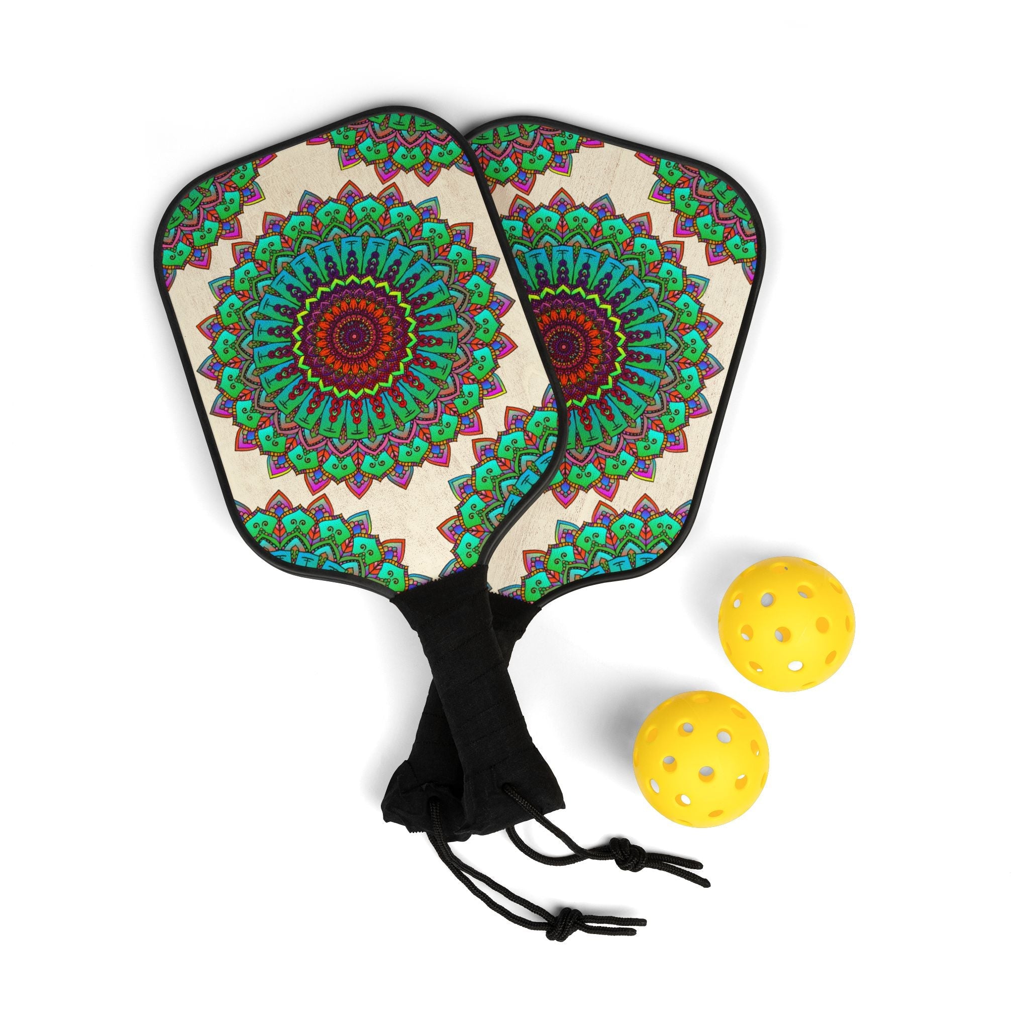 Vibrant Mandala Pickleball Kit Accessories - Blululi