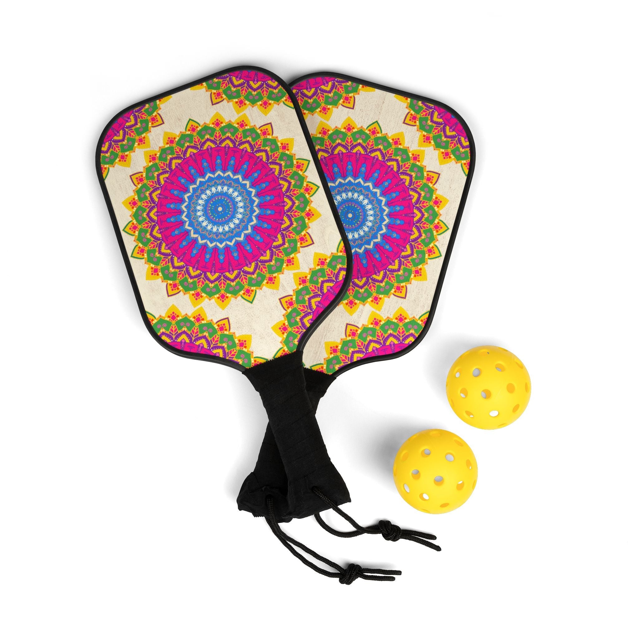 Vibrant Mandala Pickleball Kit Accessories - Blululi