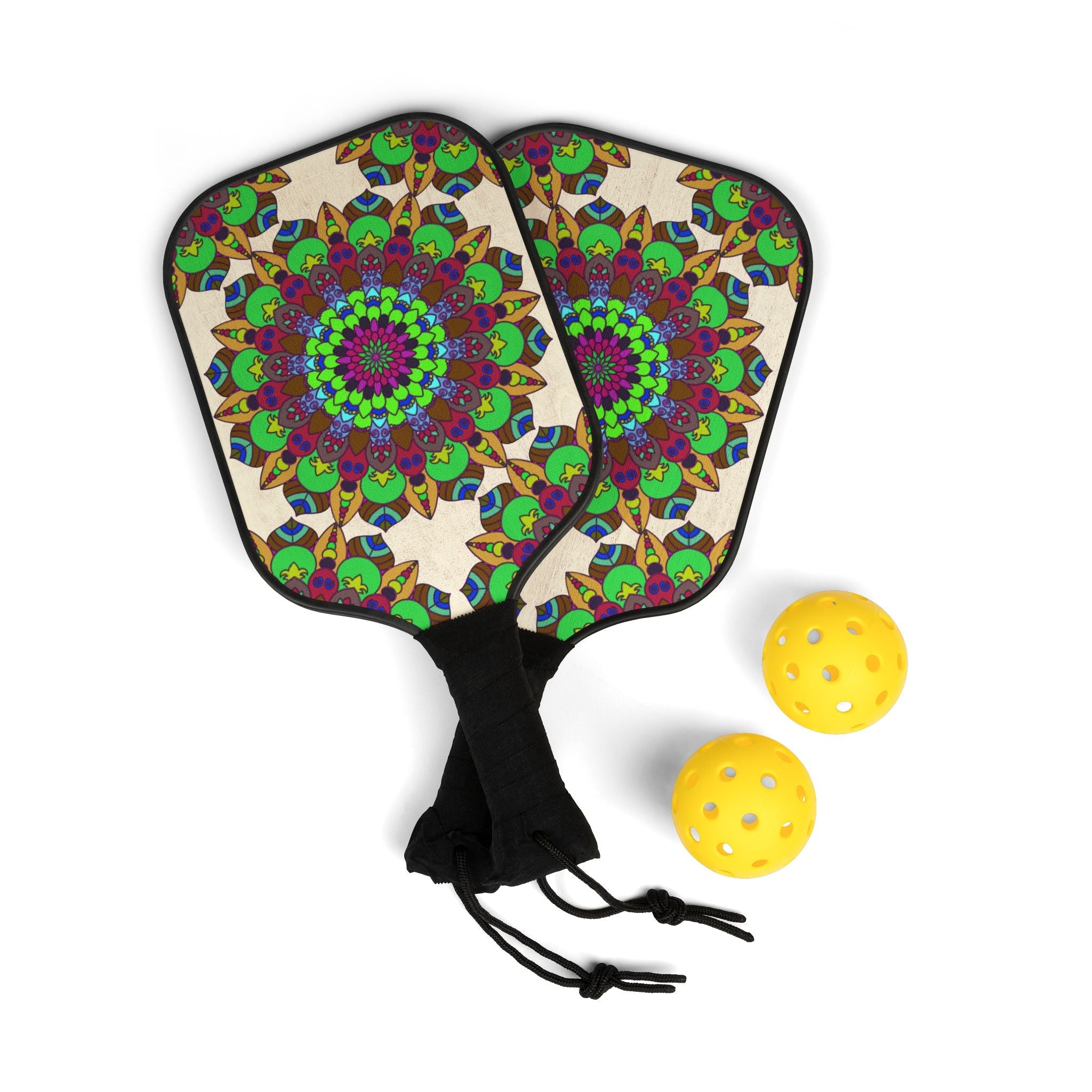 Vibrant Mandala Pickleball Kit Accessories - Blululi