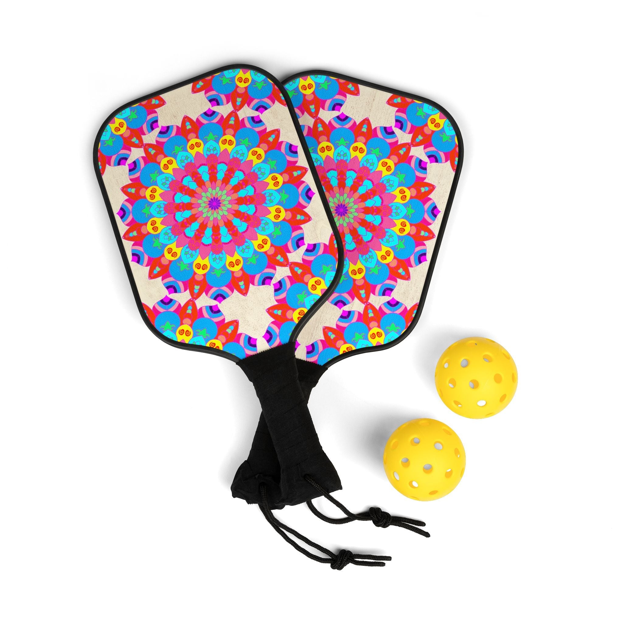 Vibrant Mandala Pickleball Kit Accessories - Blululi