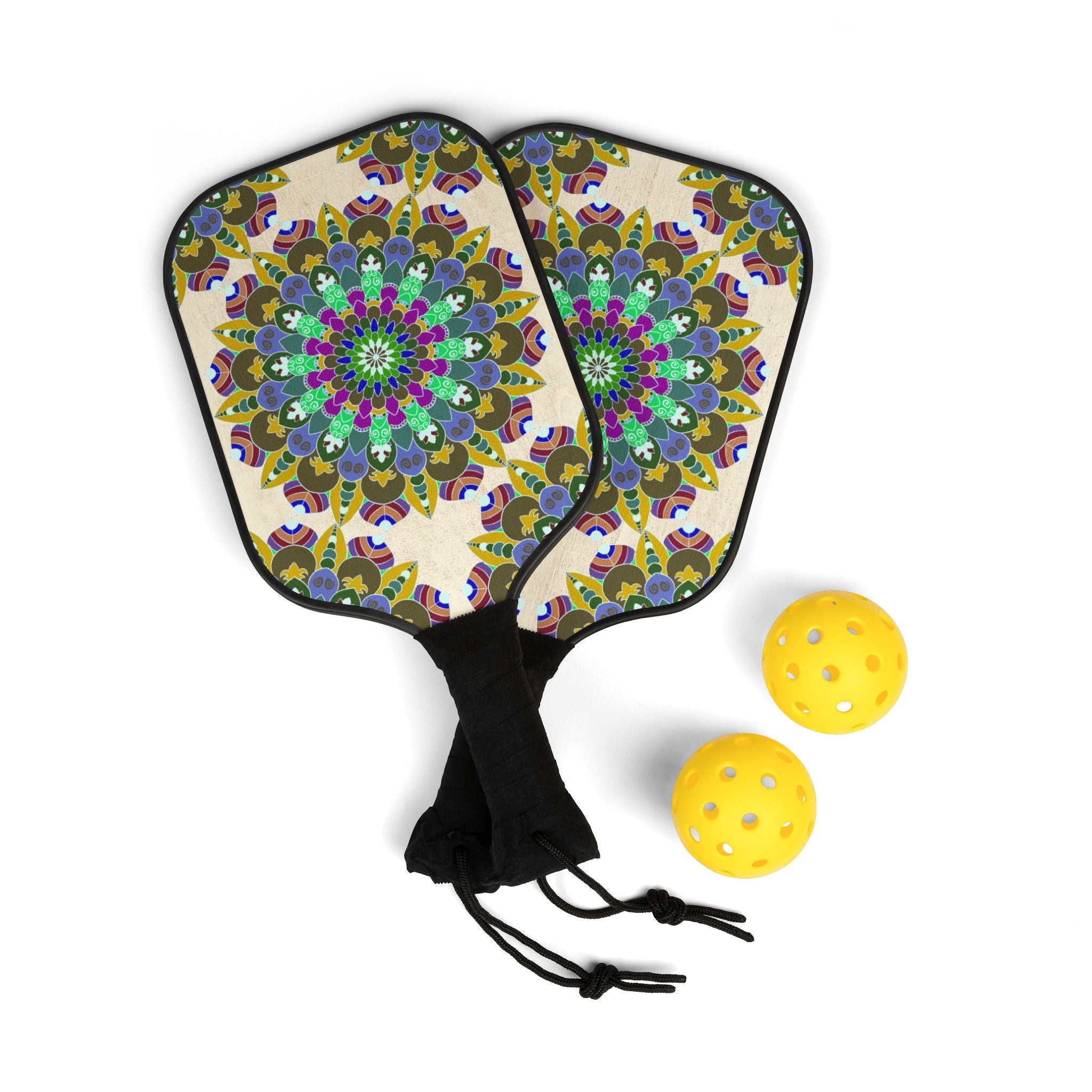 Vibrant Mandala Pickleball Kit Accessories - Blululi