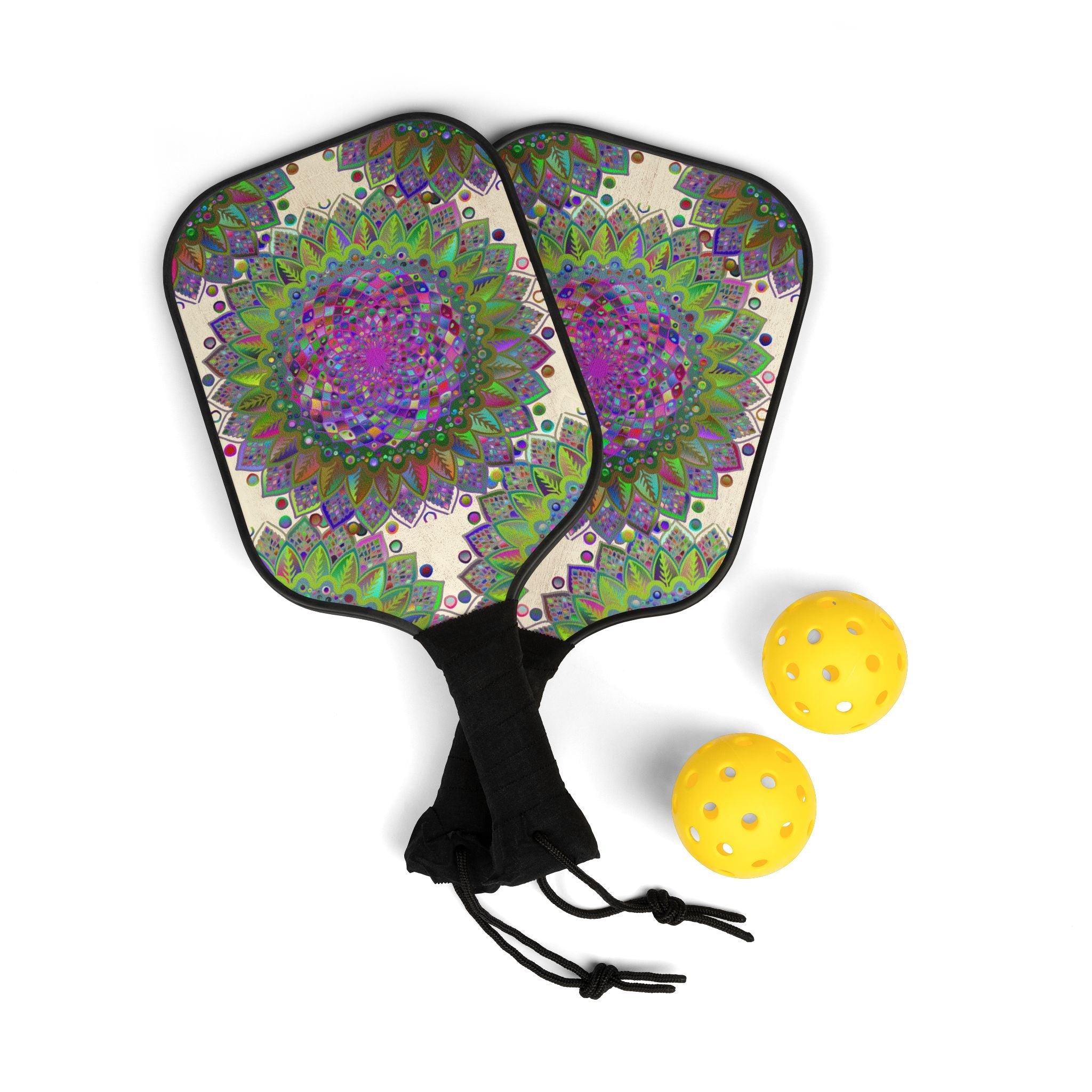 Vibrant Mandala Pickleball Kit Accessories - Blululi