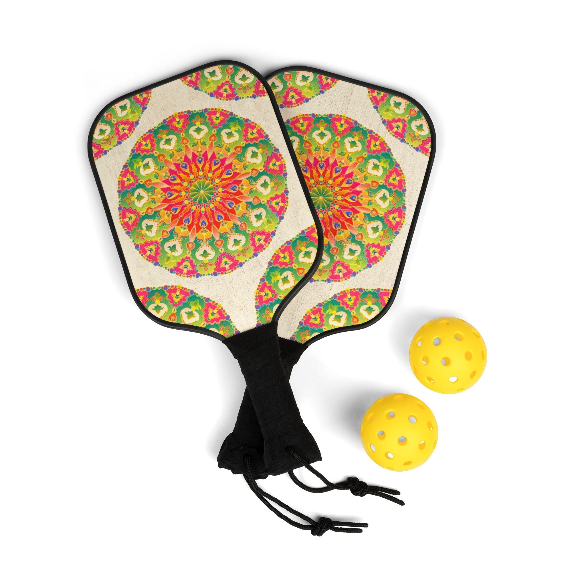 Vibrant Mandala Pickleball Kit Accessories - Blululi