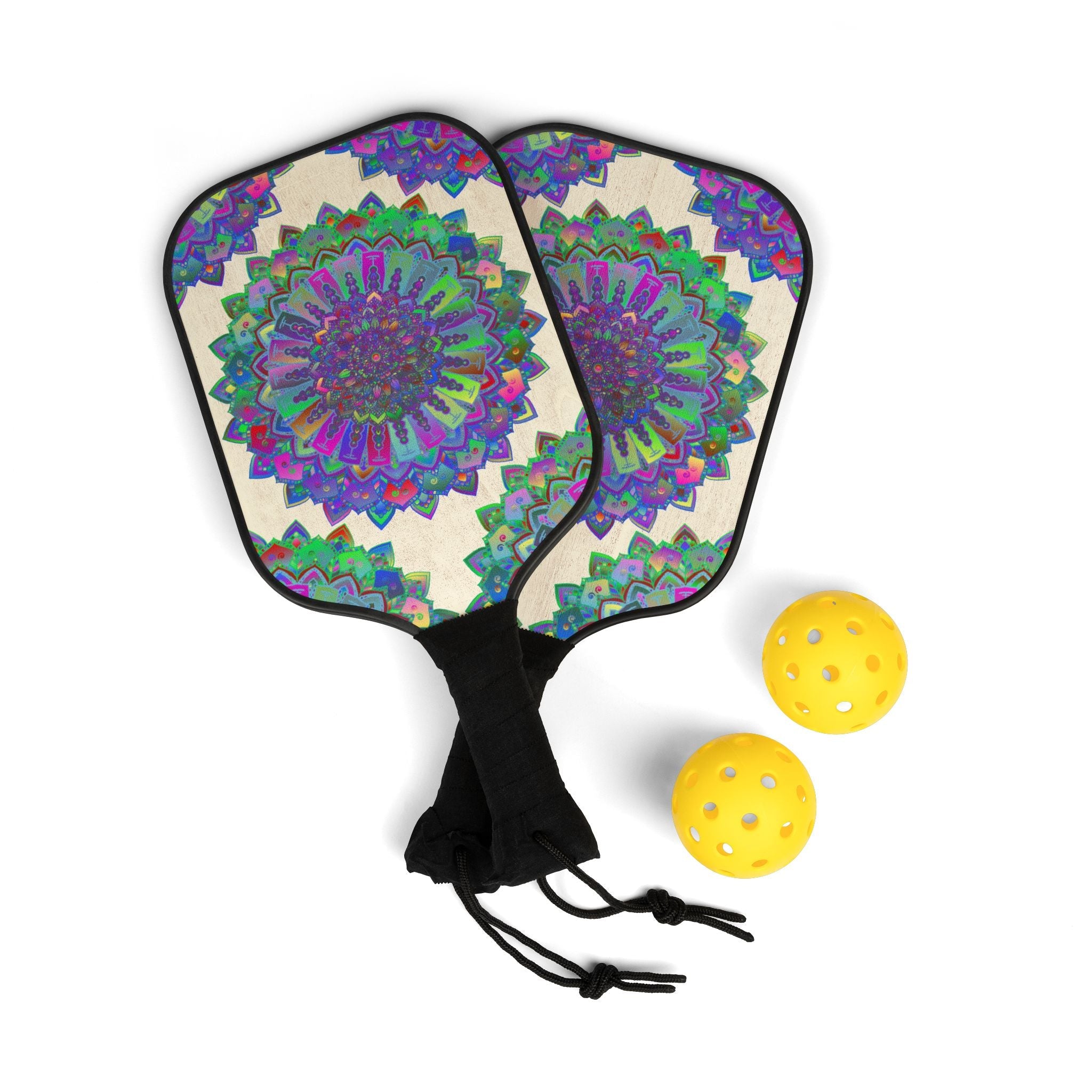 Vibrant Mandala Pickleball Set Accessories - Blululi