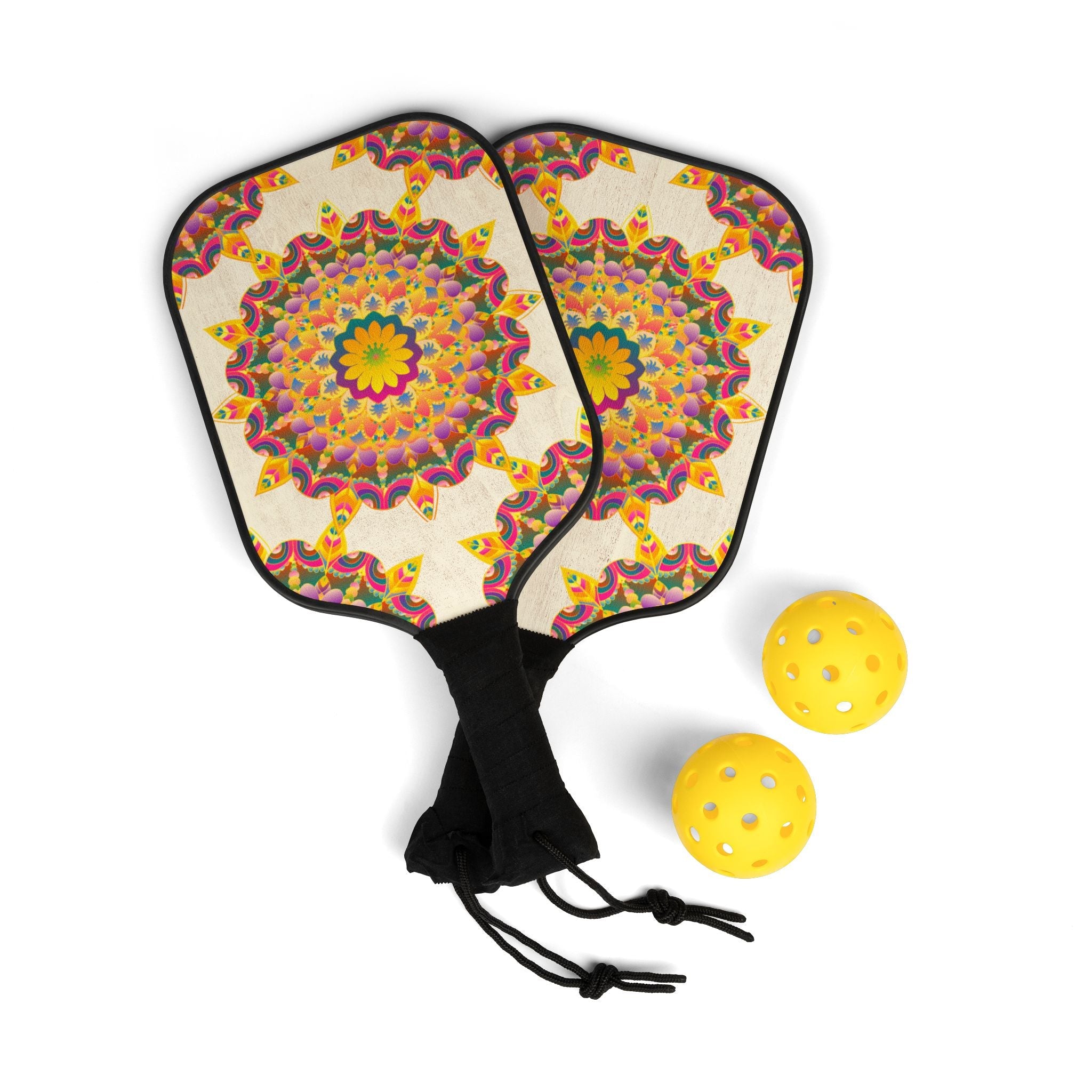 Vibrant Mandala Pickleball Set Accessories - Blululi