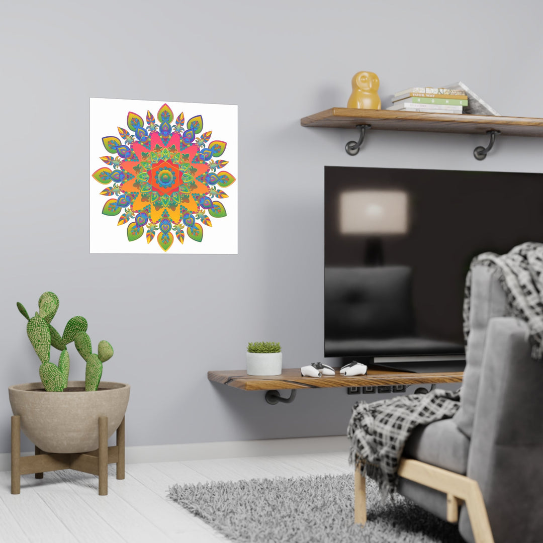 Vibrant Mandala Poster - Colorful Abstract Art Poster - Blululi