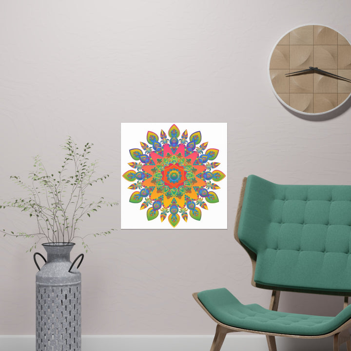 Vibrant Mandala Poster - Colorful Abstract Art Poster - Blululi