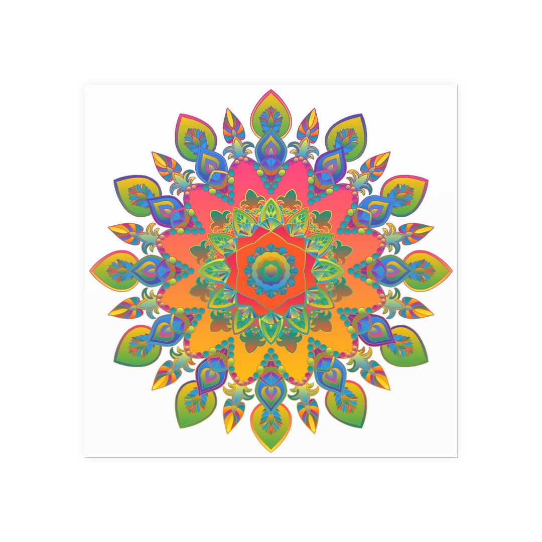 Vibrant Mandala Poster - Colorful Abstract Art Poster - Blululi