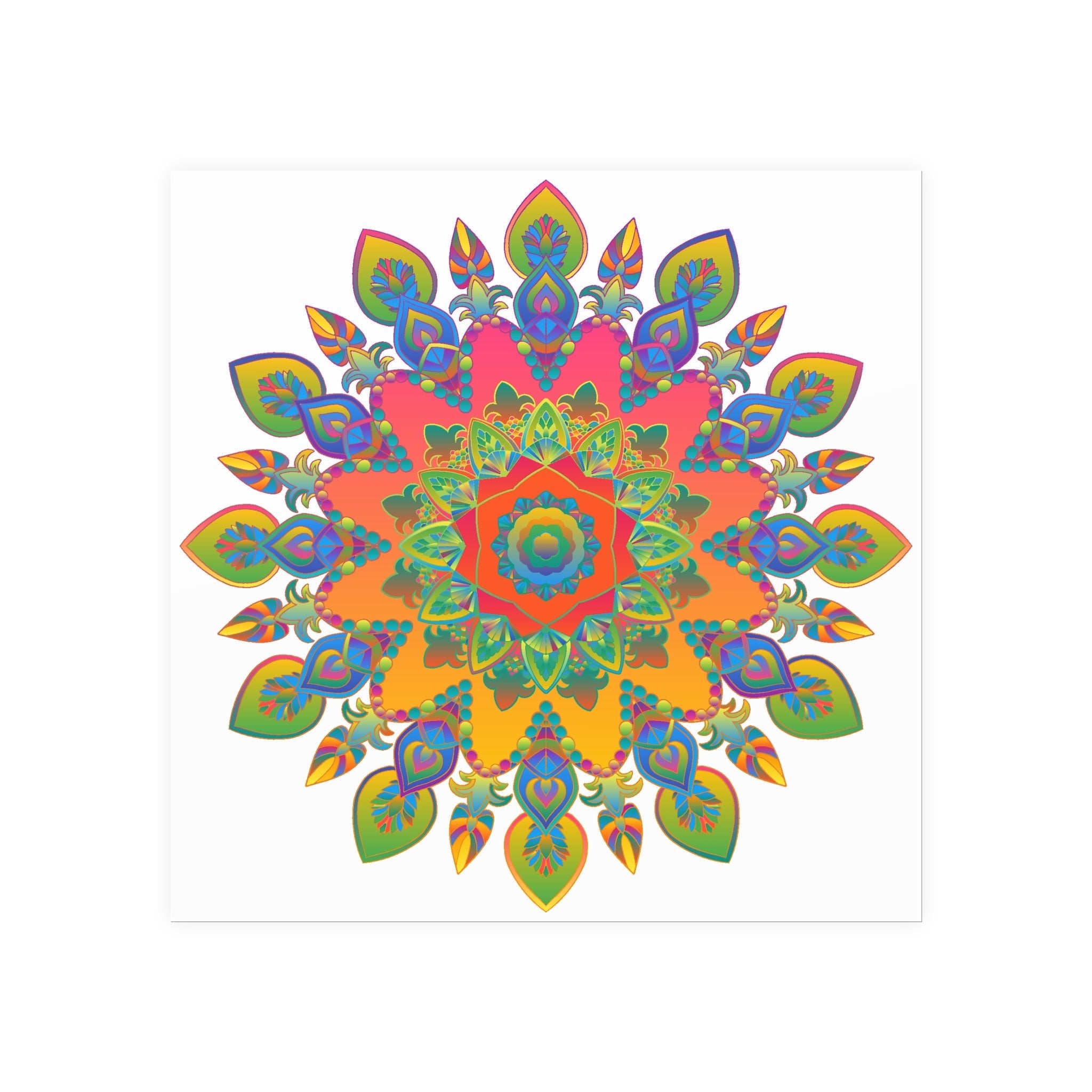 Vibrant Mandala Poster - Colorful Abstract Art Poster - Blululi