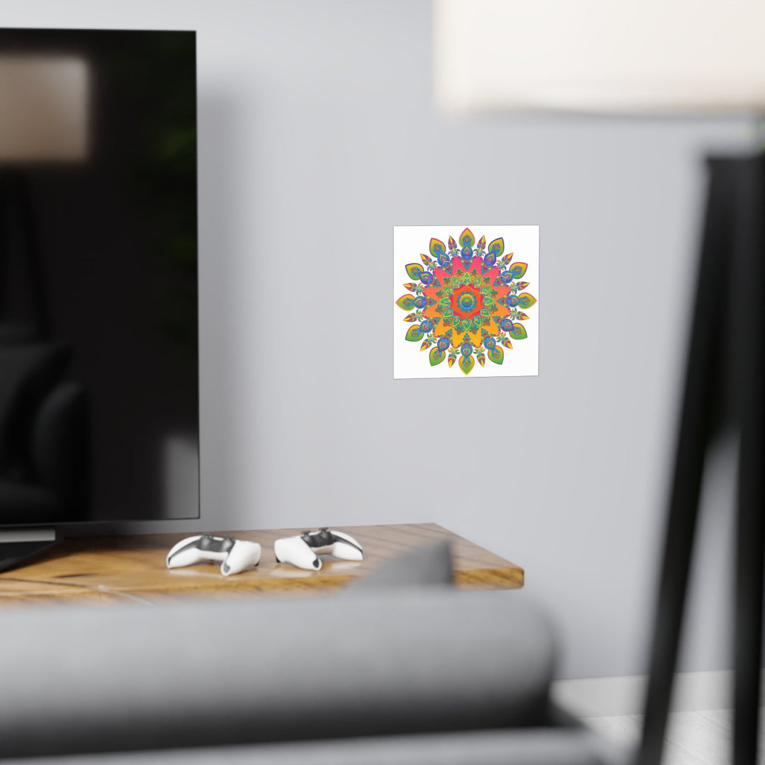 Vibrant Mandala Poster - Colorful Abstract Art Poster - Blululi