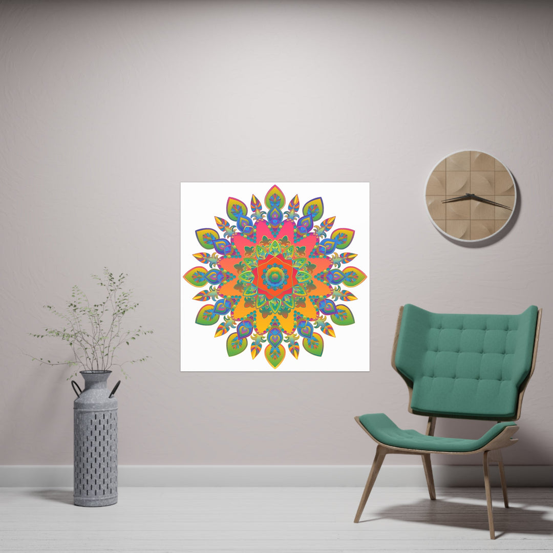 Vibrant Mandala Poster - Colorful Abstract Art Poster - Blululi