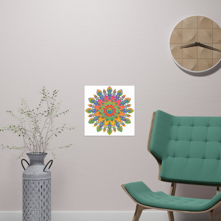 Vibrant Mandala Poster - Colorful Abstract Art Poster - Blululi