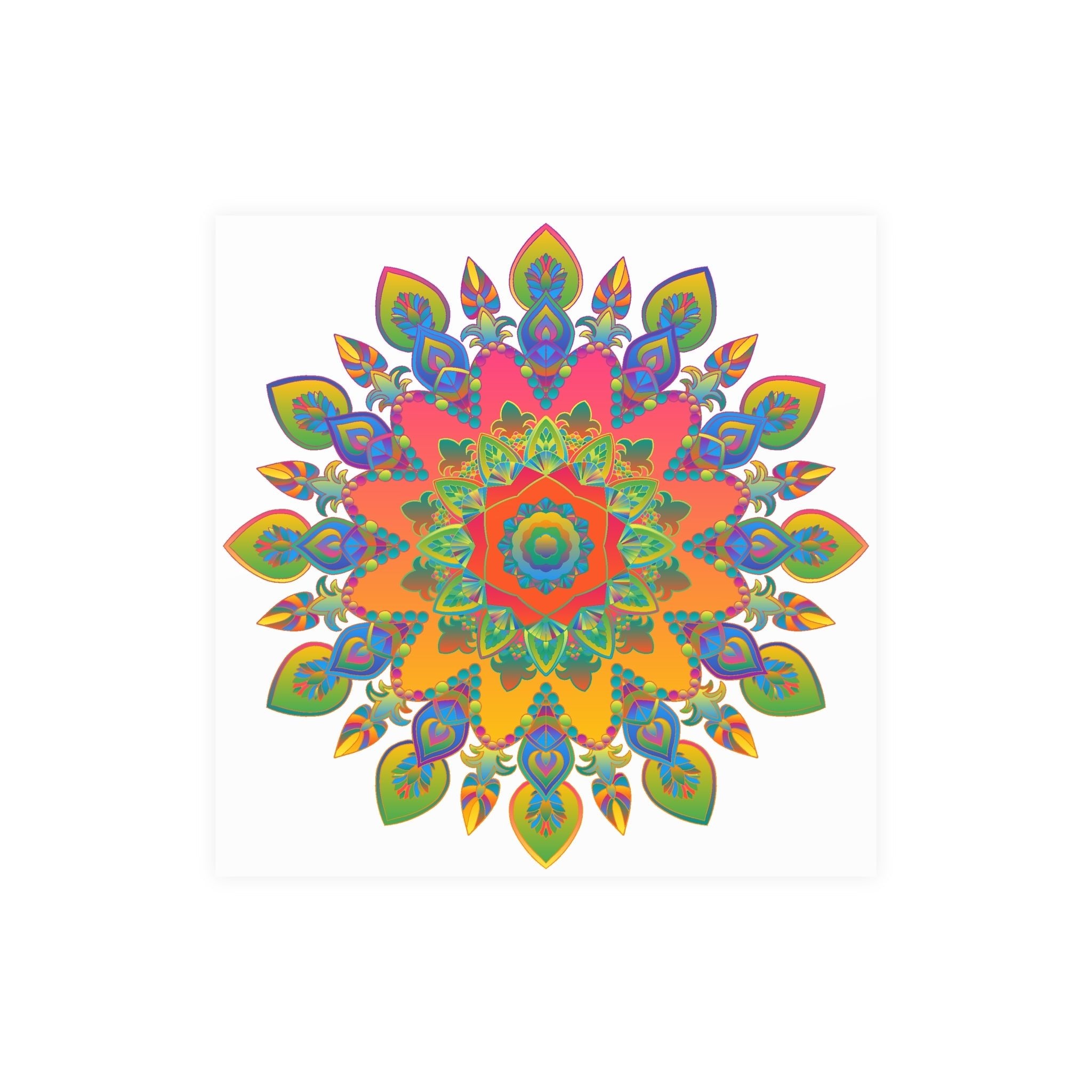 Vibrant Mandala Poster - Colorful Abstract Art Poster - Blululi