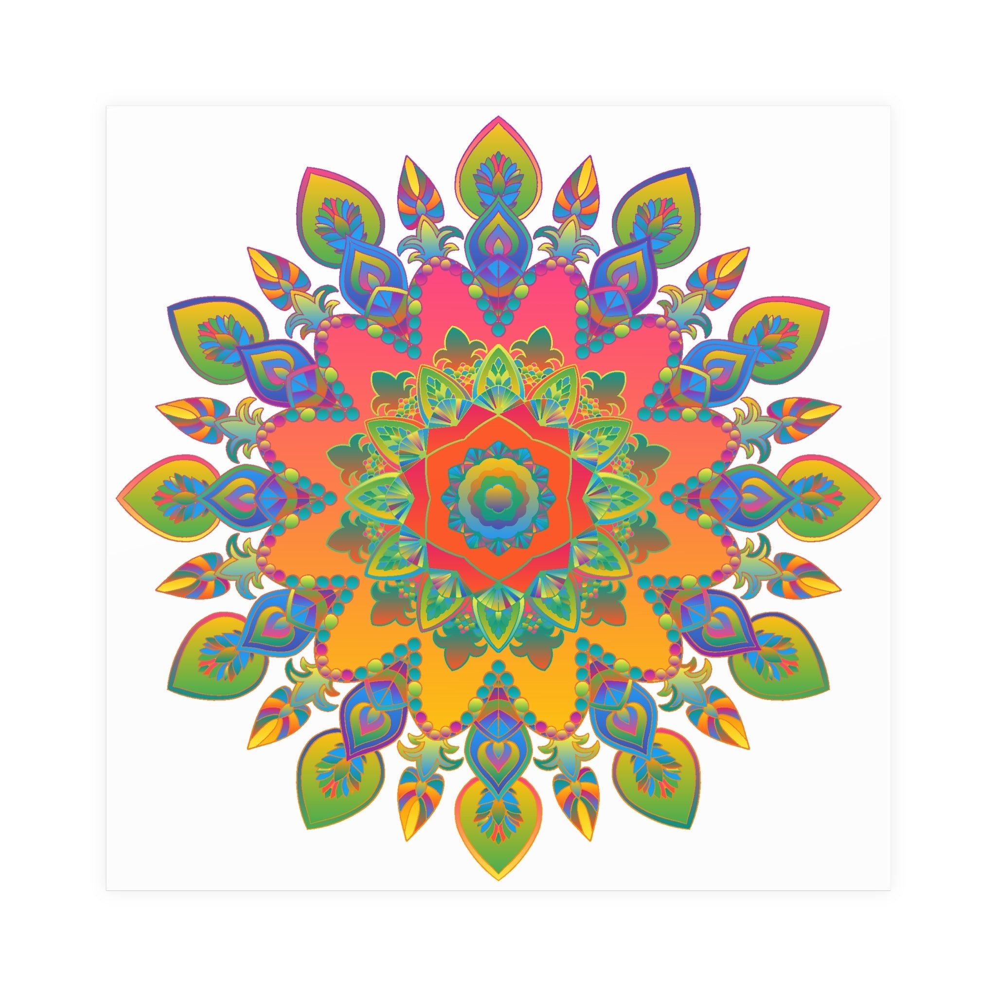 Vibrant Mandala Poster - Colorful Abstract Art Poster - Blululi