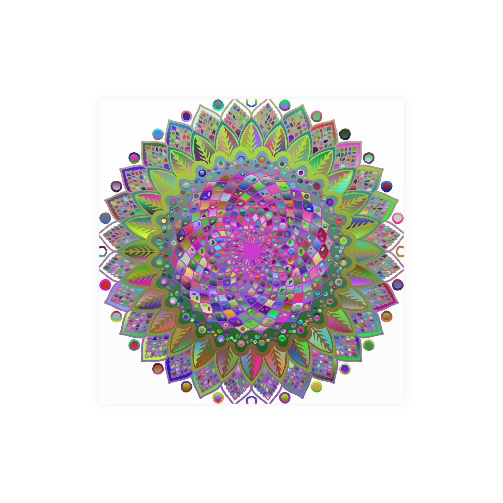 Vibrant Mandala Poster - Colorful Art Print Poster - Blululi