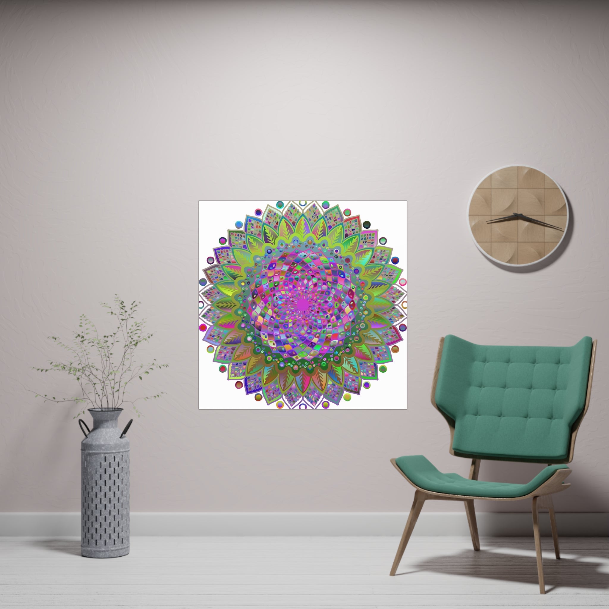 Vibrant Mandala Poster - Colorful Art Print Poster - Blululi