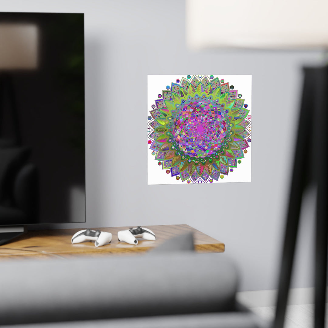 Vibrant Mandala Poster - Colorful Art Print Poster - Blululi