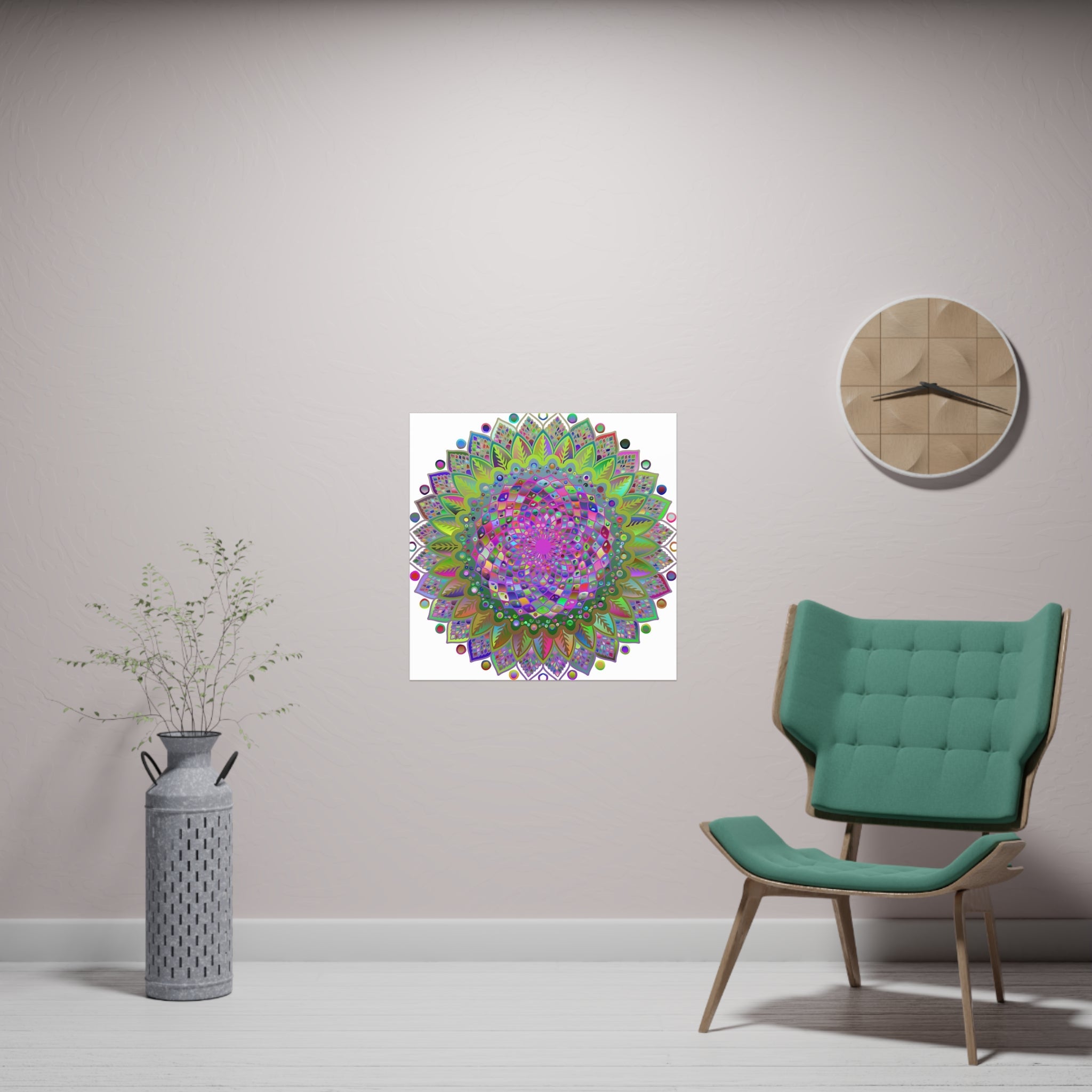 Vibrant Mandala Poster - Colorful Art Print Poster - Blululi