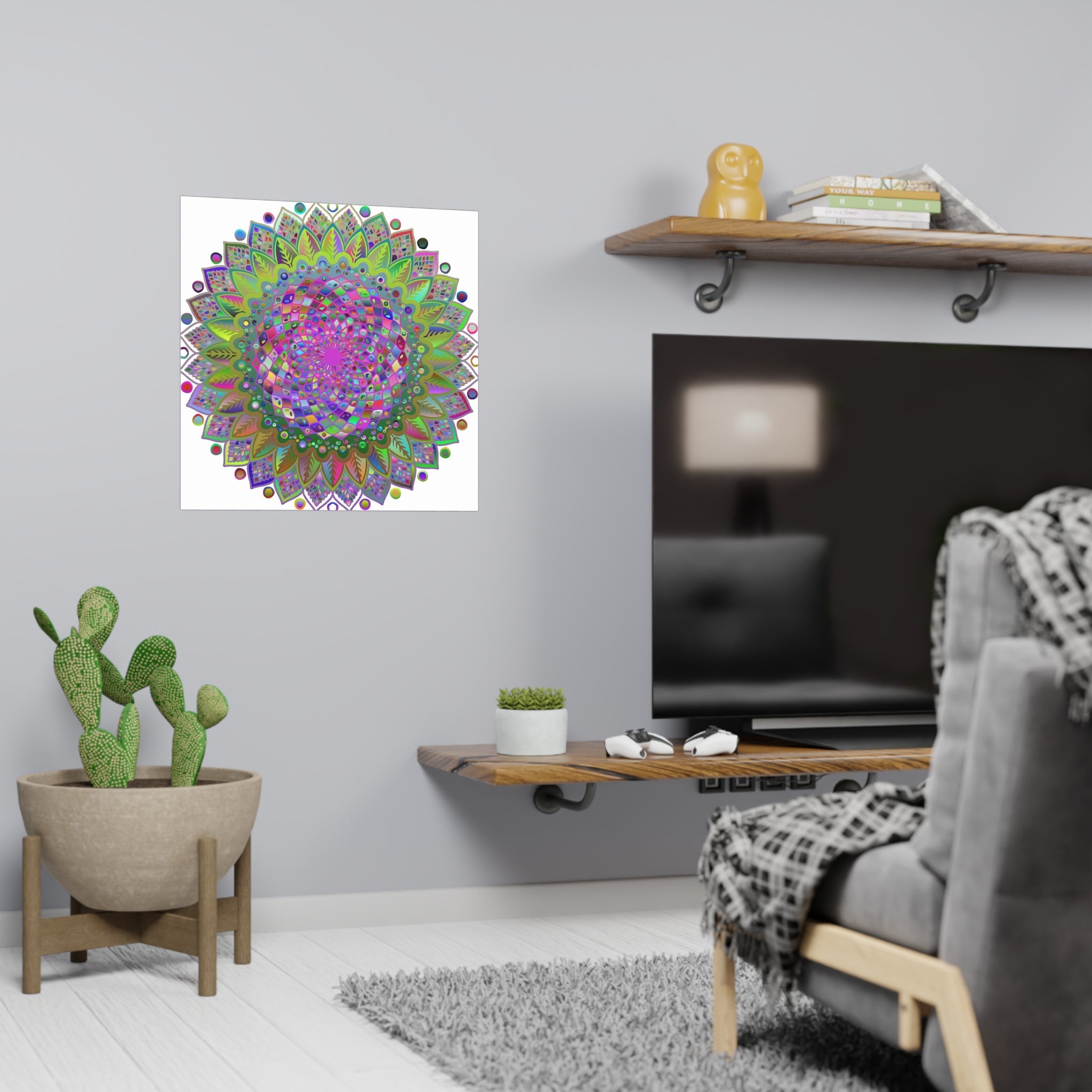 Vibrant Mandala Poster - Colorful Art Print Poster - Blululi