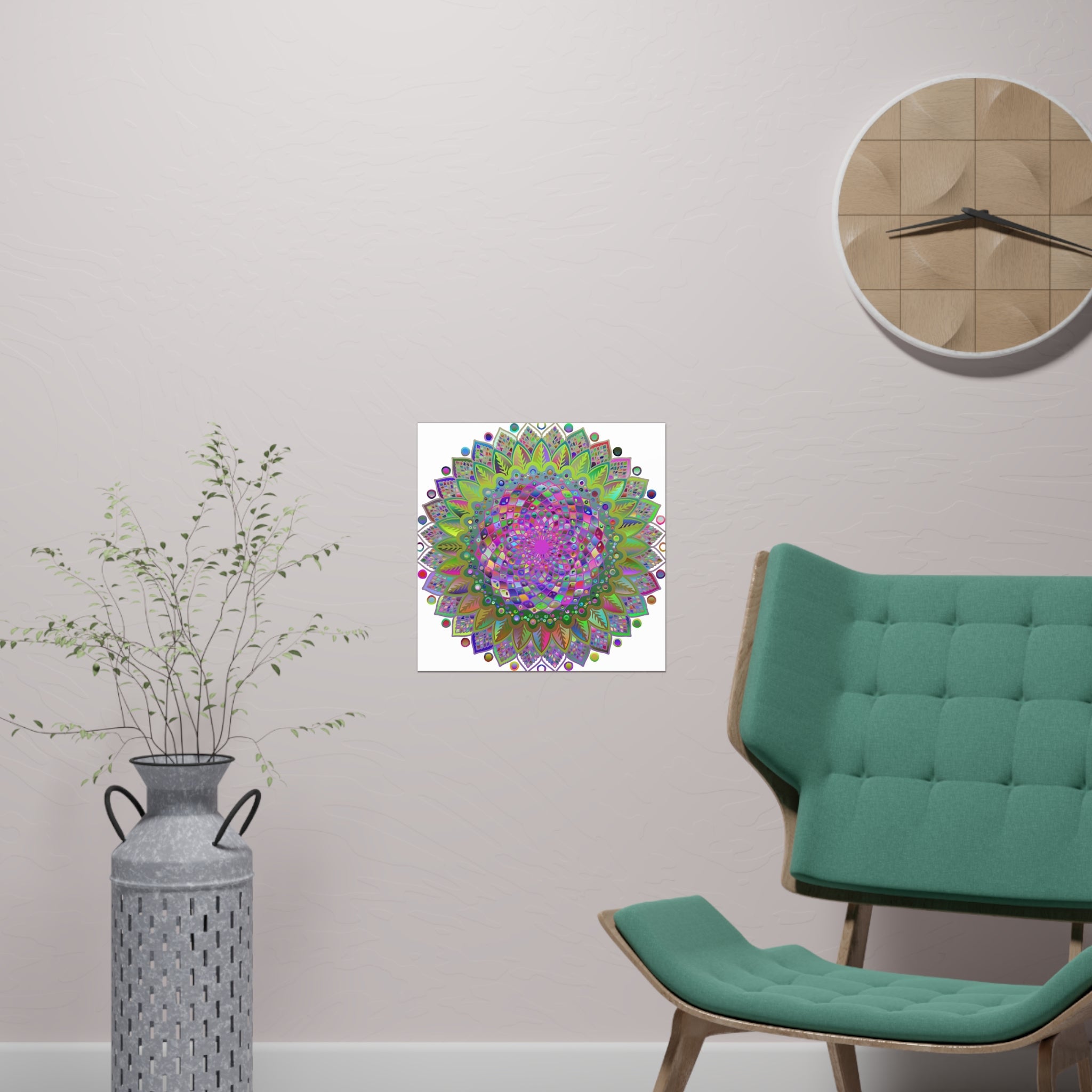 Vibrant Mandala Poster - Colorful Art Print Poster - Blululi