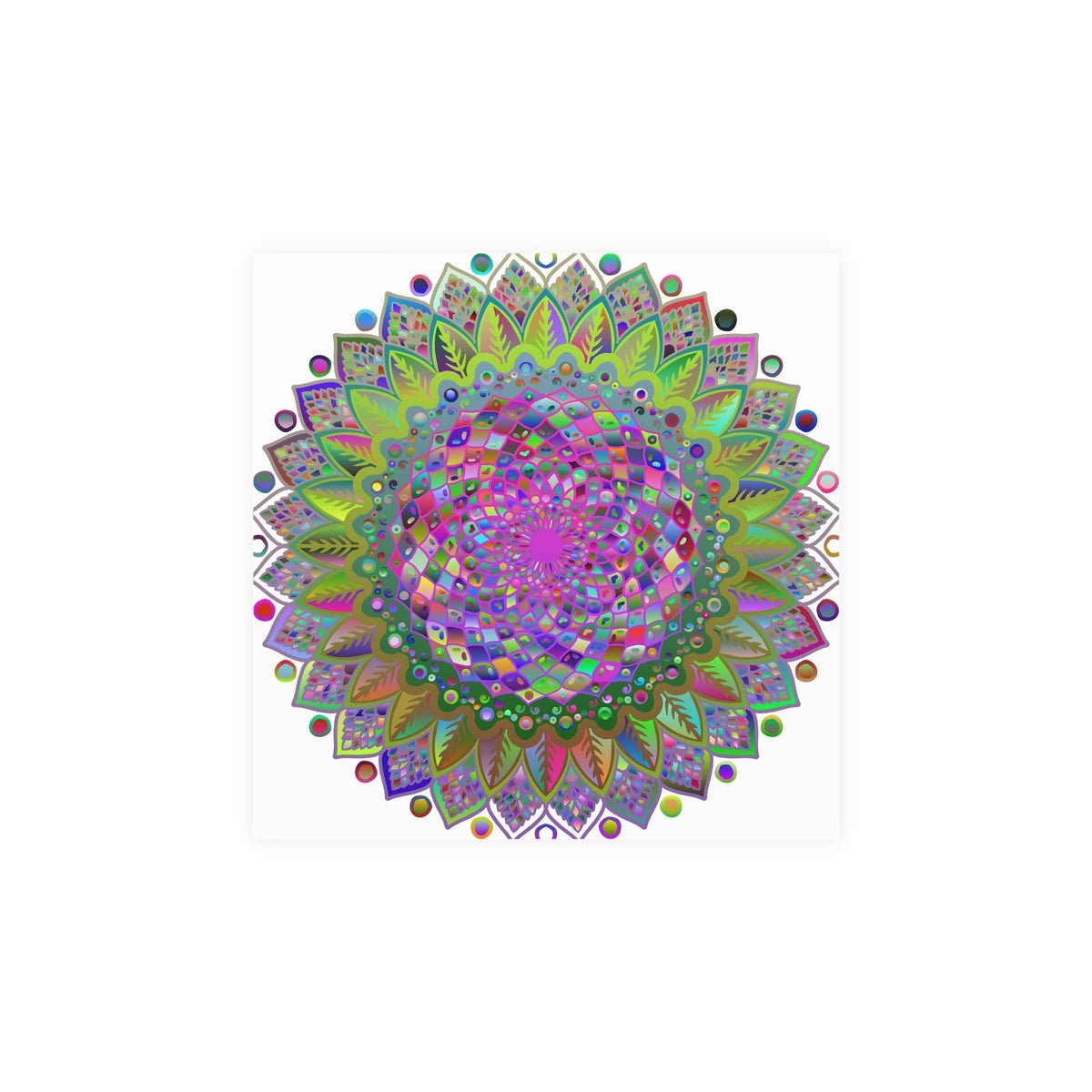 Vibrant Mandala Poster - Colorful Art Print Poster - Blululi
