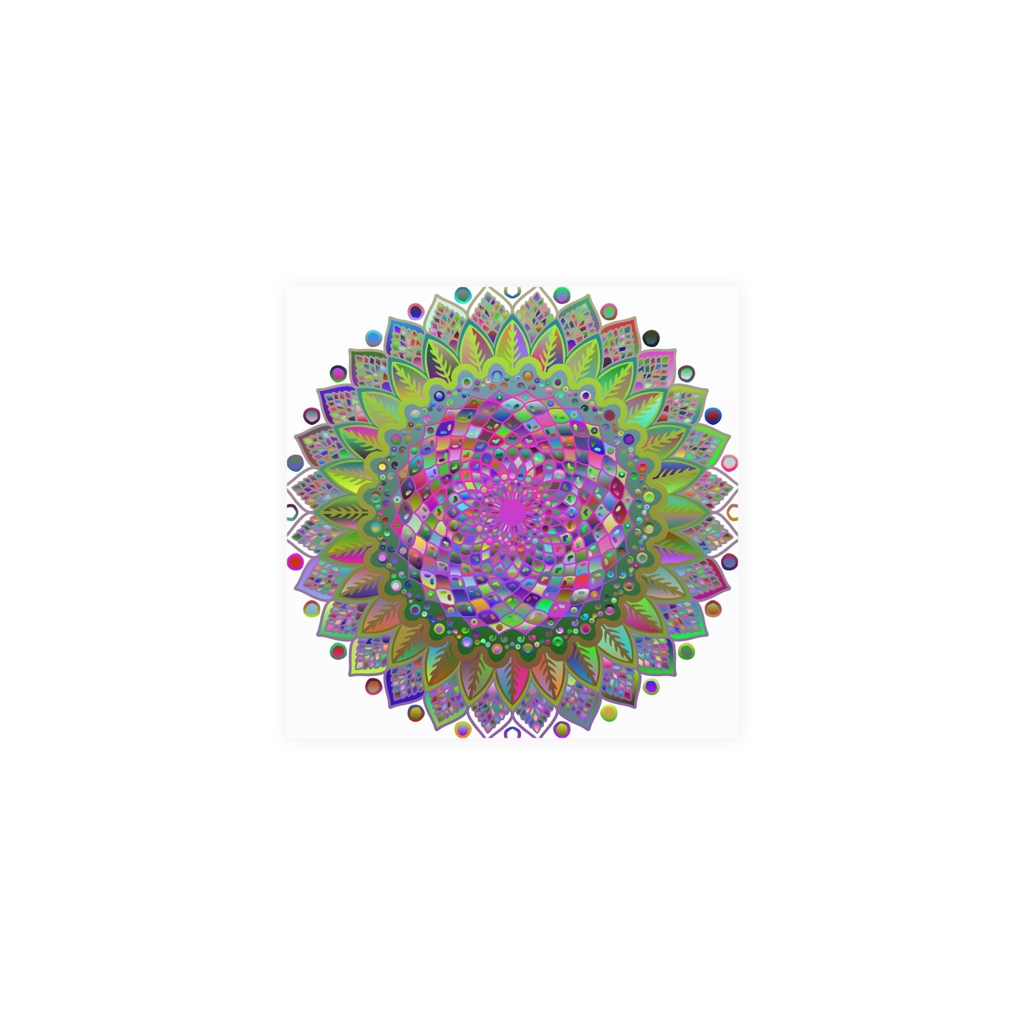 Vibrant Mandala Poster - Colorful Art Print Poster - Blululi