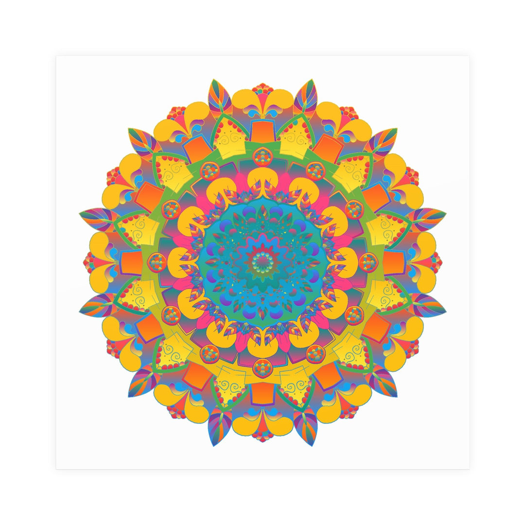 Vibrant Mandala Poster - Colorful Circular Art Poster - Blululi