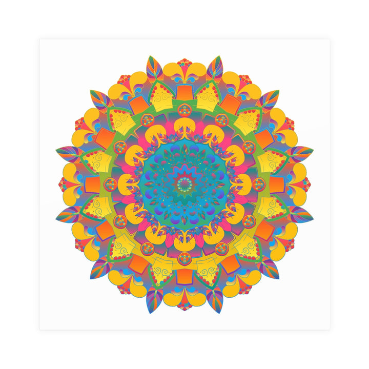 Vibrant Mandala Poster - Colorful Circular Art Poster - Blululi