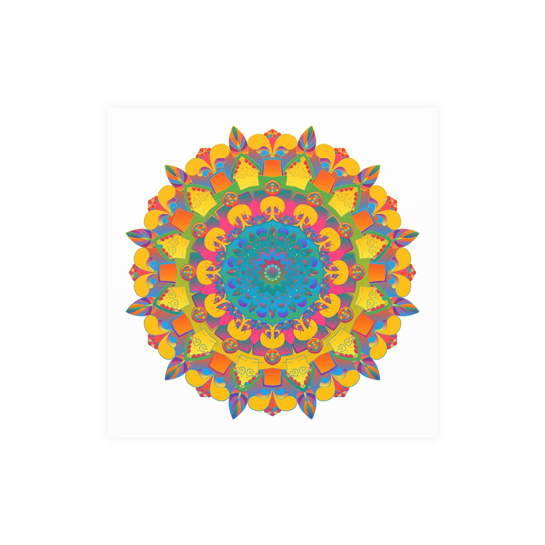 Vibrant Mandala Poster - Colorful Circular Art Poster - Blululi