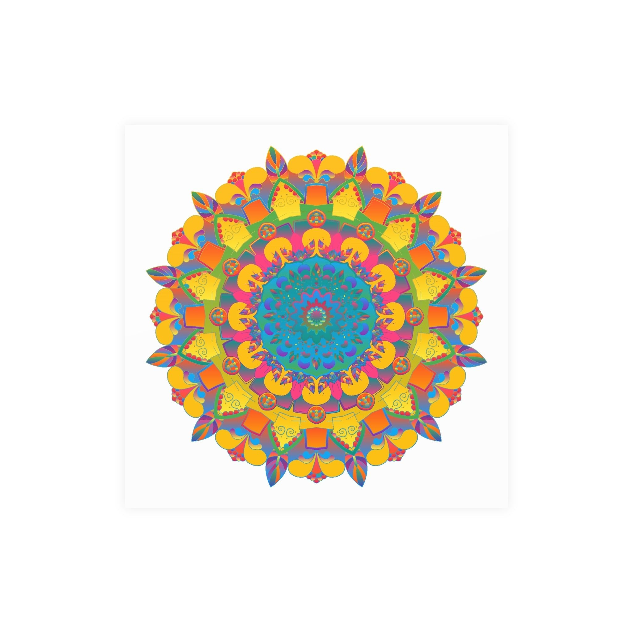 Vibrant Mandala Poster - Colorful Circular Art Poster - Blululi