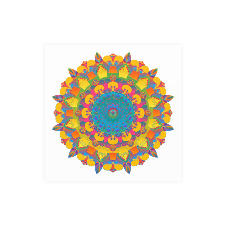 Vibrant Mandala Poster - Colorful Circular Art Poster - Blululi