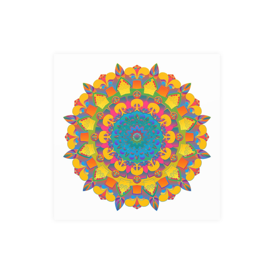 Vibrant Mandala Poster - Colorful Circular Art Poster - Blululi