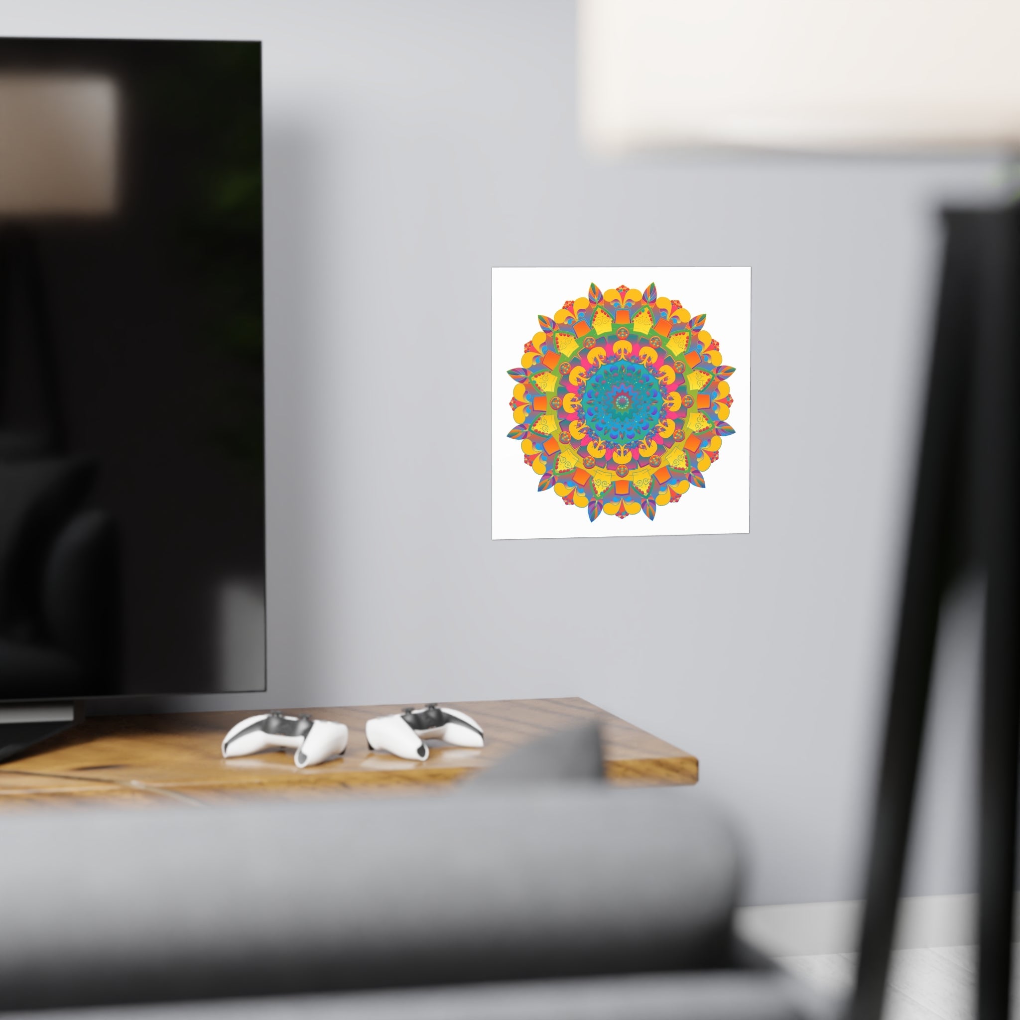 Vibrant Mandala Poster - Colorful Circular Art Poster - Blululi