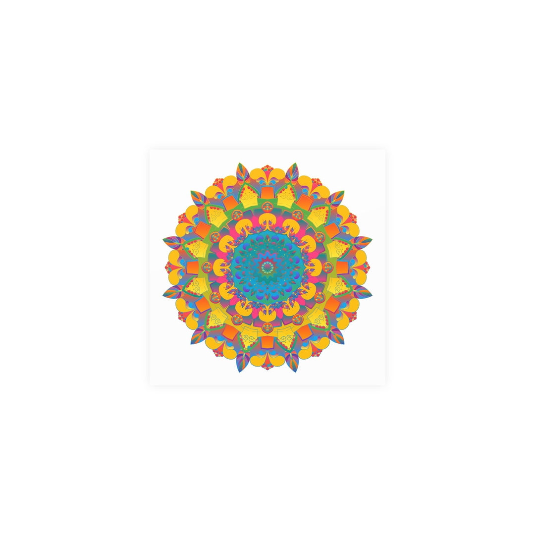 Vibrant Mandala Poster - Colorful Circular Art Poster - Blululi