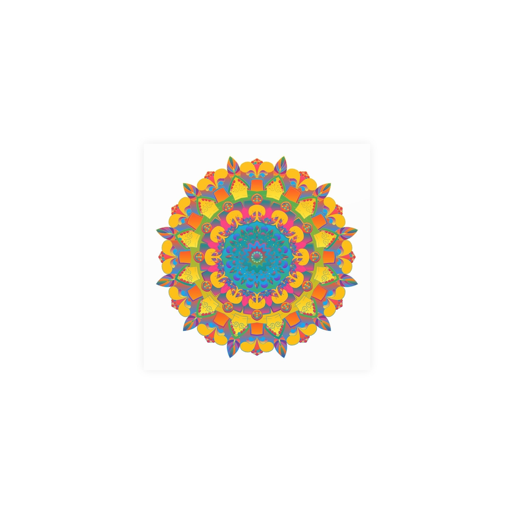 Vibrant Mandala Poster - Colorful Circular Art Poster - Blululi