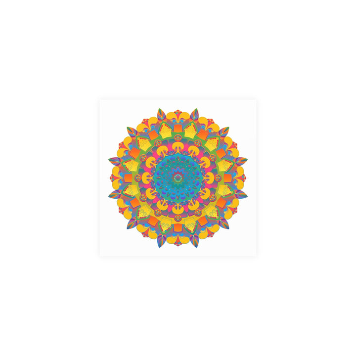 Vibrant Mandala Poster - Colorful Circular Art Poster - Blululi