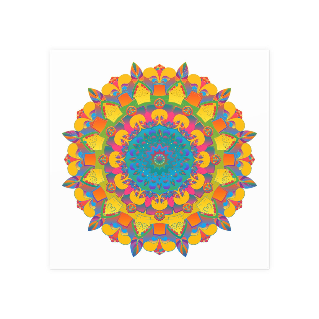 Vibrant Mandala Poster - Colorful Circular Art Poster - Blululi