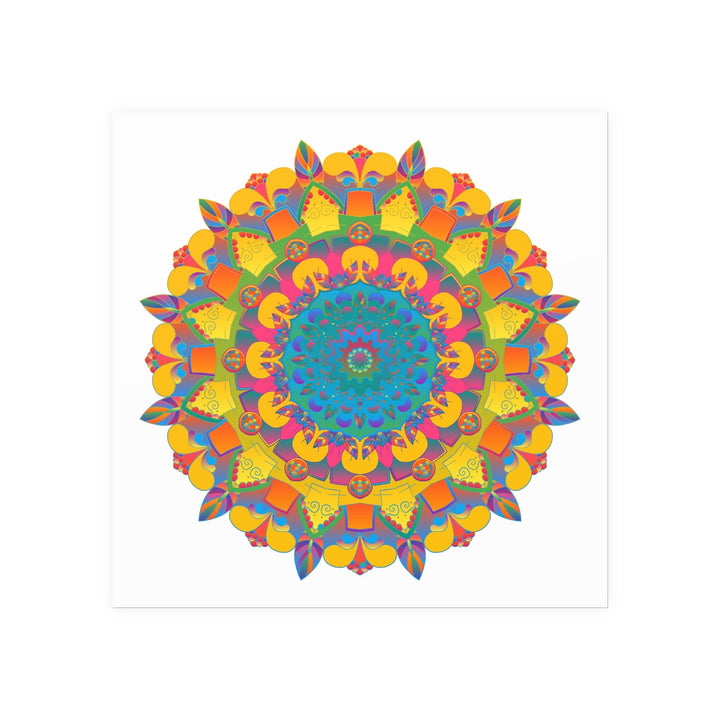 Vibrant Mandala Poster - Colorful Circular Art Poster - Blululi