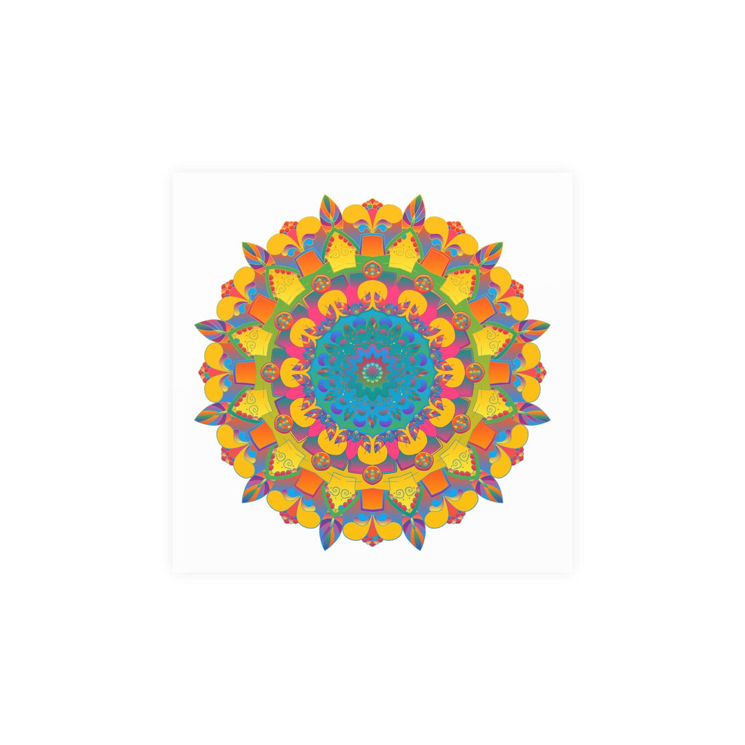 Vibrant Mandala Poster - Colorful Circular Art Poster - Blululi