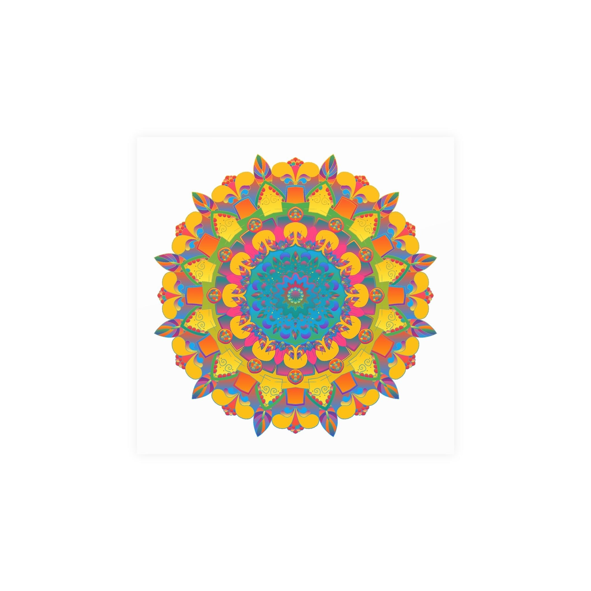 Vibrant Mandala Poster - Colorful Circular Art Poster - Blululi